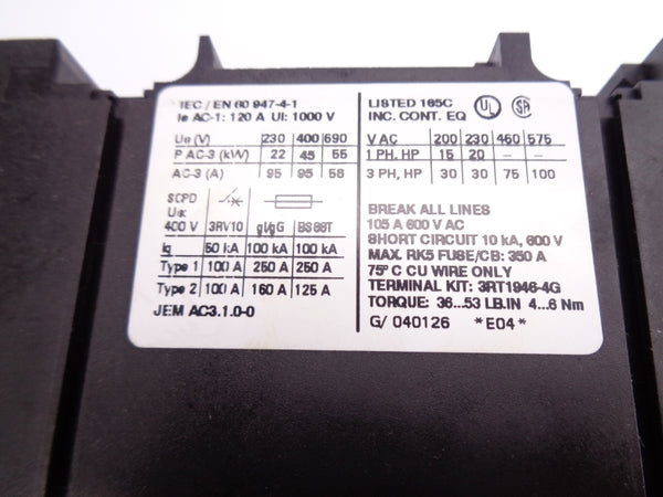 SIEMENS 3RT1046-3BB40 24VDC UNMP