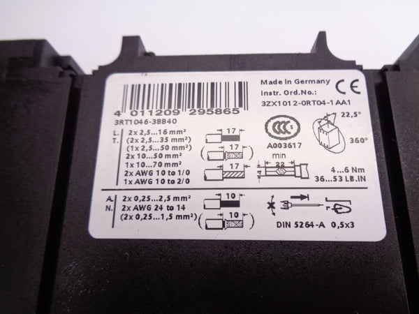 SIEMENS 3RT1046-3BB40 24VDC UNMP