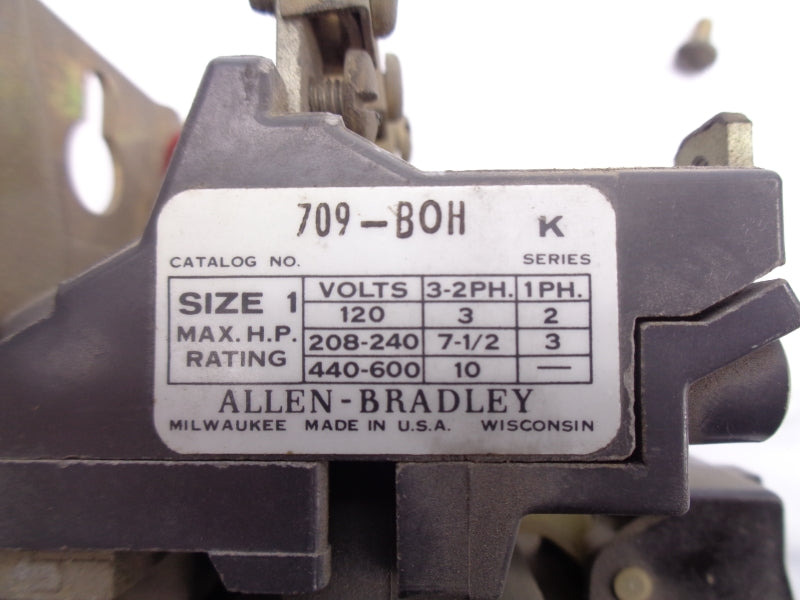 ALLEN BRADLEY 709-BOH SER. K 208V UNMP