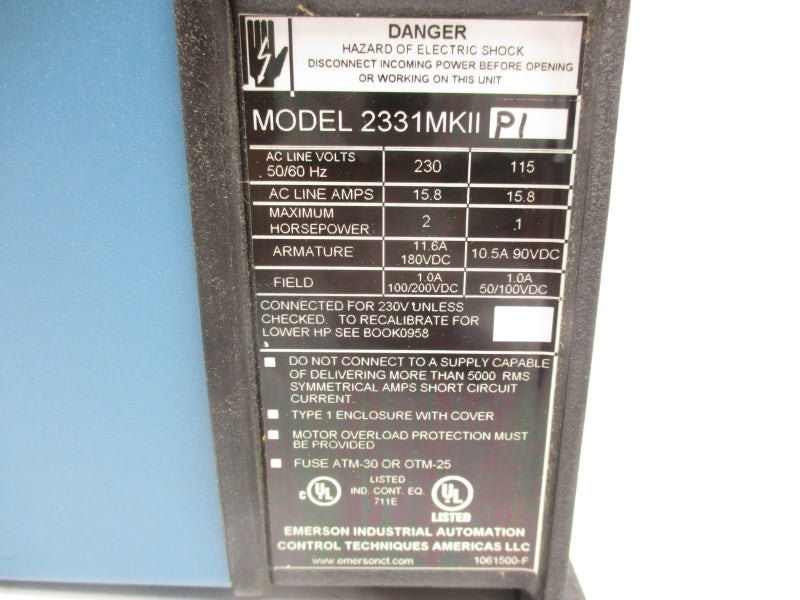 EMERSON 2331MKIIP1 230VAC 15.8A NSMP