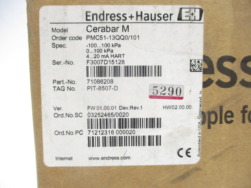 ENDRESS+HAUSER PMC51-13QQ0/101 F/W 01.00.01 11.5-30VDC NSMP