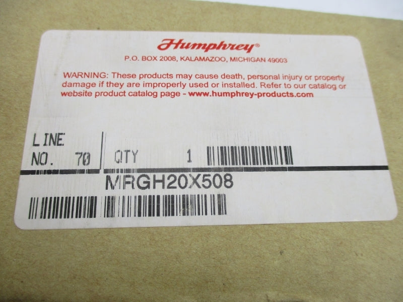 HUMPHREY MRGH20X508 NSFS