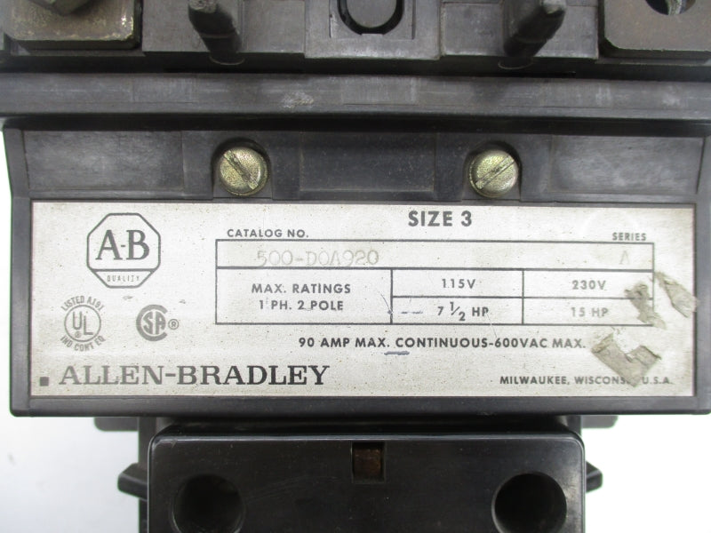 ALLEN BRADLEY 500-DOA920 SER. A 220/230-240V UNMP