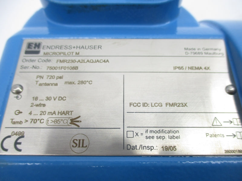ENDRESS+HAUSER FMR230-A2LAQJAC4A 16-30VDC NSNP