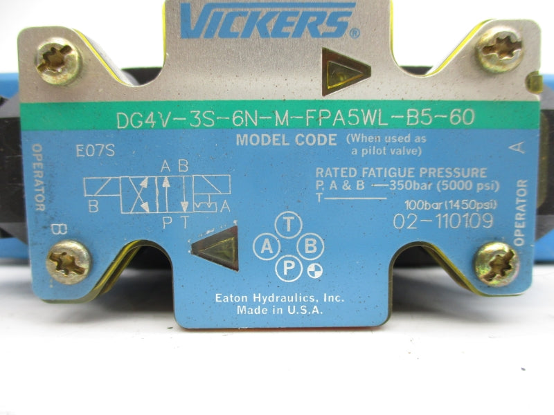 VICKERS DG4V-3S-6N-M-FPA5WL-B5-60 120V 0.46A 5000PSI NSNP