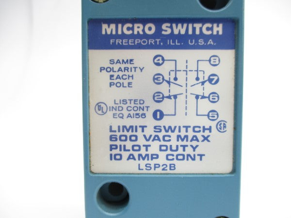 MICRO SWITCH LSP2B 600VAC 10A NSMP