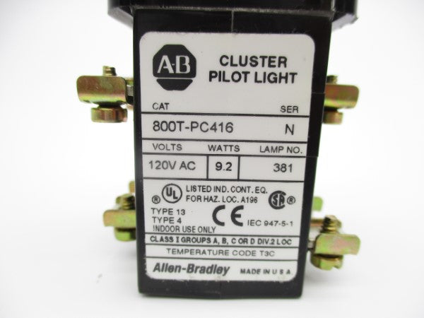 ALLEN BRADLEY 800T-PC416RRRR SER. N 120VAC NSMP