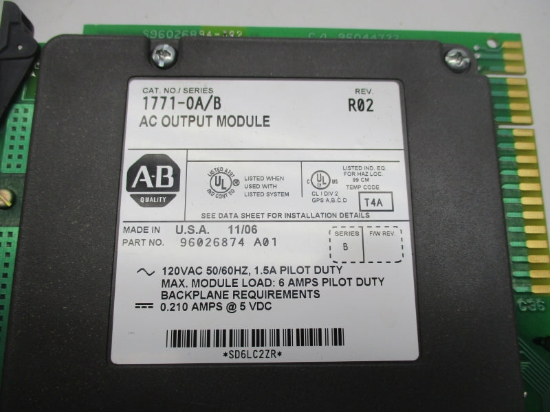 ALLEN BRADLEY 1771-OA SER. B 120VAC UNMP