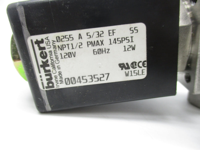 BURKERT 0255A5/32EFSS 00453527 120V 145PSI NSNP