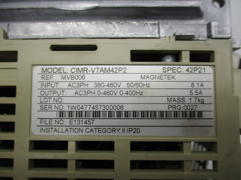 MAGNETEK CIMR-V7AM42P2 380-460V 8.1A UNMP