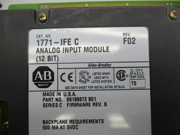 ALLEN BRADLEY 1771-IFE SER. C F/W B 5VDC 0.500A NSNP