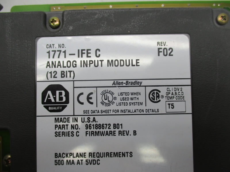ALLEN BRADLEY 1771-IFE SER. C F/W B 5VDC 0.500A NSNP