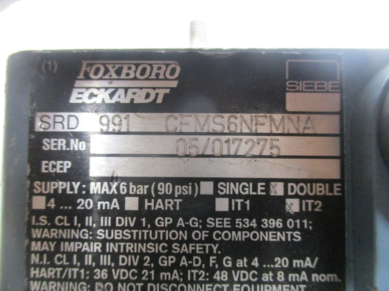 FOXBORO SRD991-CFMS6NFMNA 90PSI (AS PICTURED4) UNMP