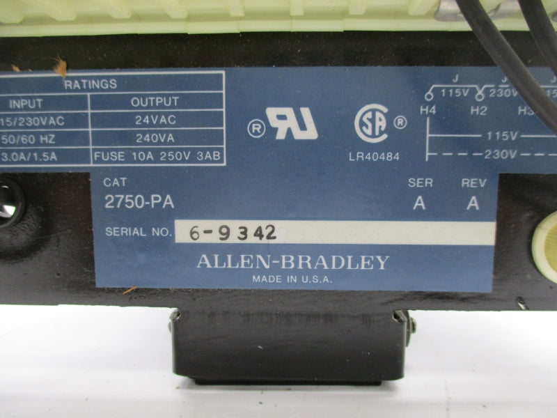ALLEN BRADLEY 2750-PA SER. A 115/230VAC 3.0/1.5A NSNP