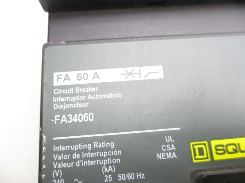 SQUARE D FA34060 480VAC 60A (AS PICTURED) NSNP
