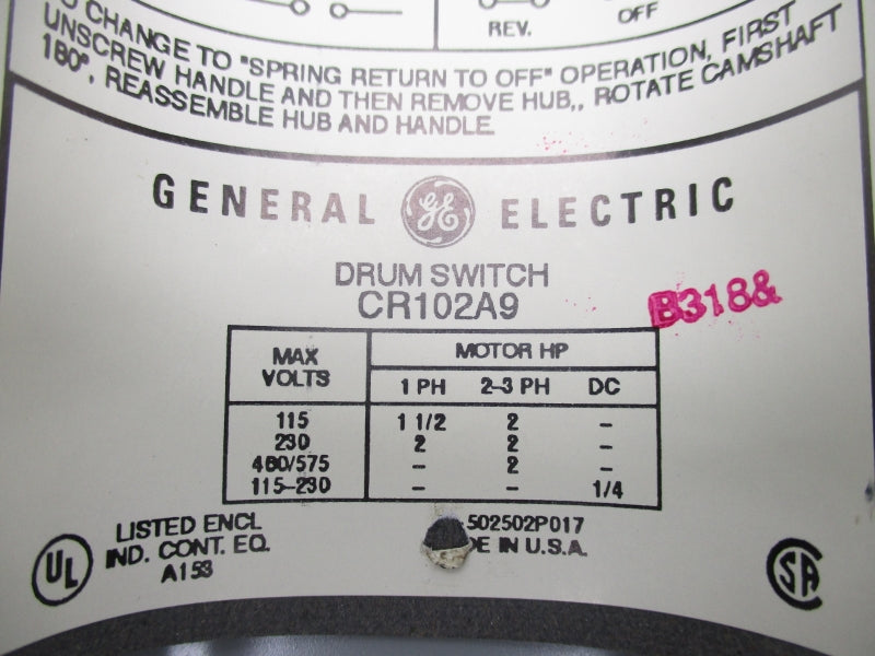 GENERAL ELECTRIC CR102A9 480/575V NSNP