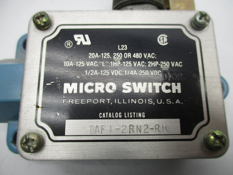 MICRO SWITCH BAF1-2RN2-RH 480VAC 20A NSNP