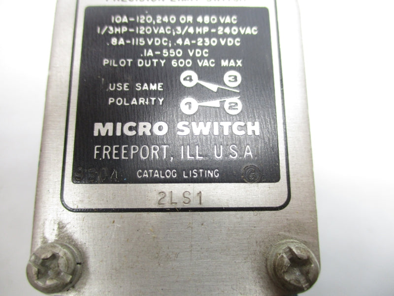 MICRO SWITCH 2LS1 600VAC 10A UNMP