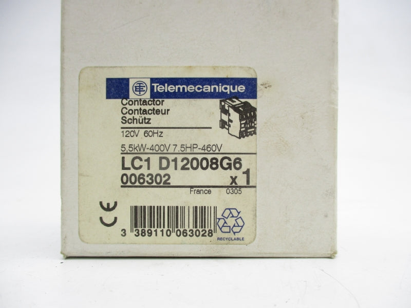 TELEMECANIQUE LC1D12008G6 120V 25A NSMP