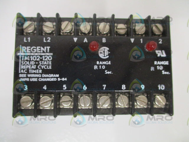REGENT CONTROLS TM102-120 SOLID-STATE REPEAT CYCLE AC TIMER *NEW NO BOX*