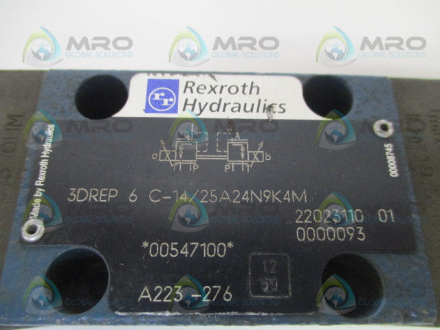 REXROTH 3DREP6C-14/25A24N9K4M PROPORTIONAL PRESSURE REDUCING VALVE *USED*