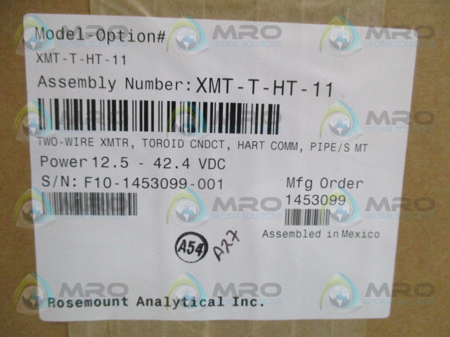 ROSEMOUNT ANALYTICAL XMT-T-HT-11 TOROIDAL CONDUCTIVITY TRANSMITTER *NEW IN BOX*