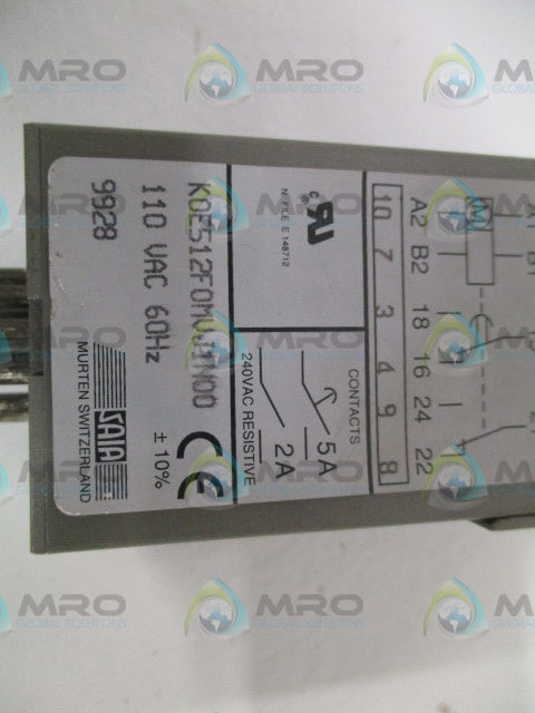 SAIA K0E512F0MVJ1N00 TIME DELAY RELAY 110VAC *NEW NO BOX*