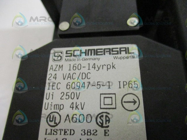 SCHMERSAL AZM160-14yrpk SAFETY INTERLOCK SWITCH 24VAC/DC *USED*