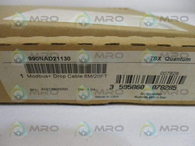 SCHNEIDER TSX QUANTUM 990NAD21130 MODBUS DROP CABLE *NEW IN A  BOX*