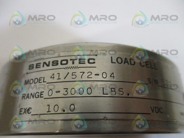 SENSOTEC 41/572-04 LOAD CELL 0-3000 LBS *USED*