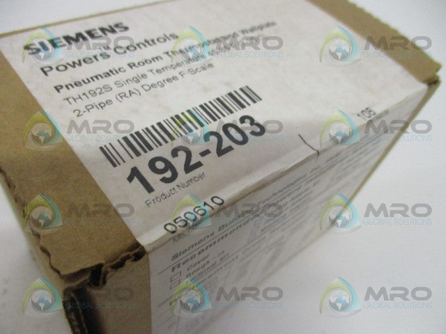 SIEMENS POWERS 192-203 PNEUMATIC ROOM THERMOSTAT AND WALLPLATE *FACTORY SEALED*