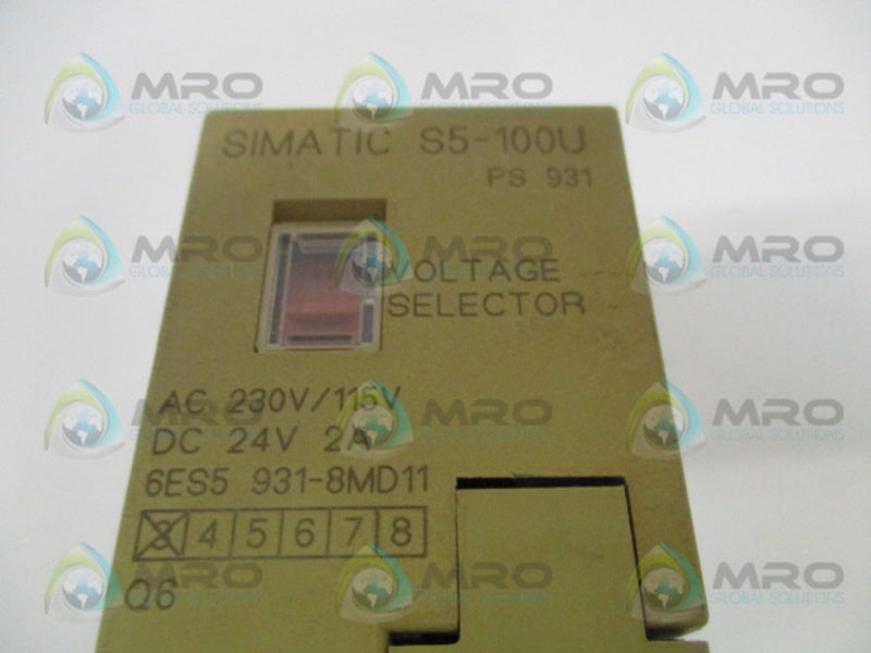 SIEMENS SIMATIC 6ES5931-8MD11 POWER SUPPLY *USED*
