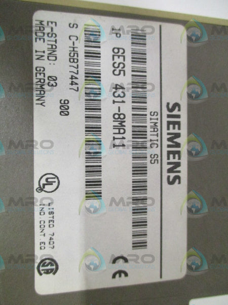 SIEMENS SIMATIC S5 6ES5431-8MA11 DIGITAL INPUT MODULE *USED*
