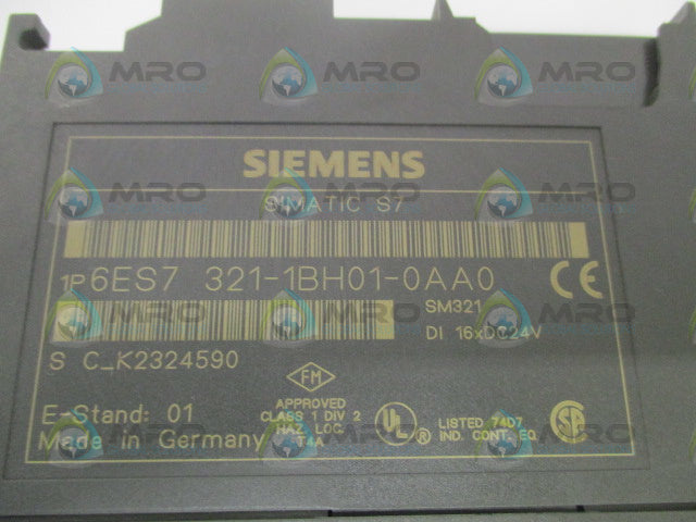 SIEMENS SIMATIC S7 6ES7321-1BH01-0AA0 I/O MODULE (AS PICTURED) *USED*
