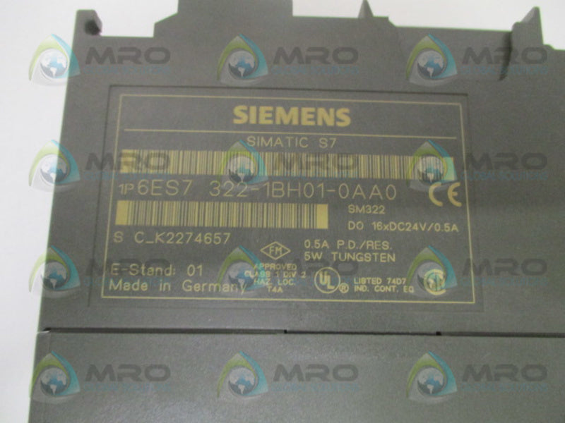 SIEMENS SIMATIC S7 6ES7322-1BH01-0AA0 DIGITAL OUTPUT MODULE *USED*