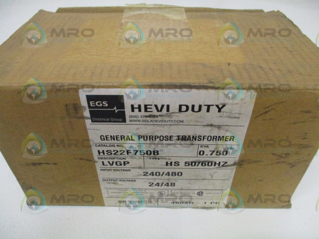 SOLA HS22F750B BUCK-BOOST TRANSFORMER 240/480V *NEW IN BOX*