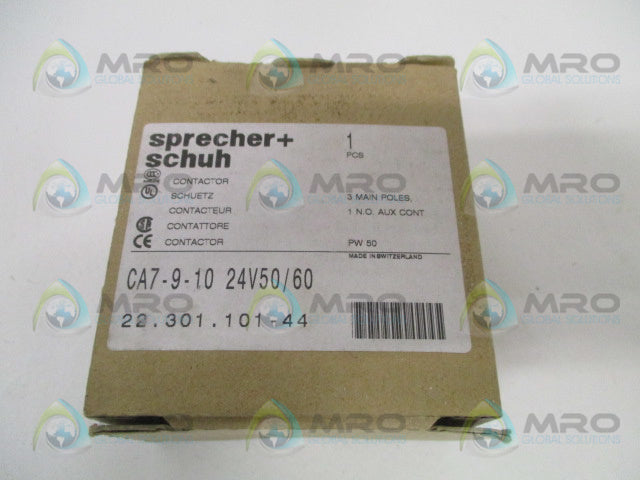 SPRECHER+SCHUH CA7-9-10 CONTACTOR 24V *NEW IN BOX*