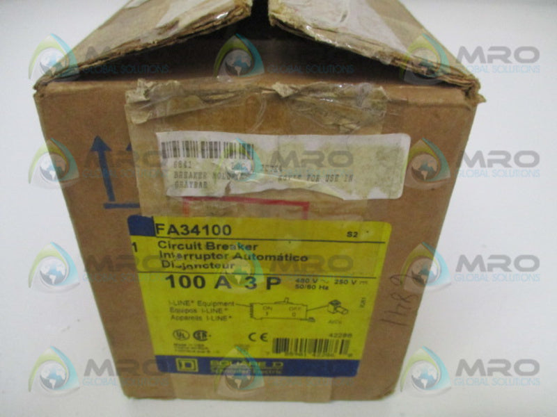 SQUARE D FA34100 CIRCUIT BREAKER 100A (GREY FACE) *NEW IN BOX*