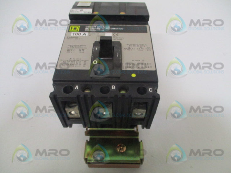 SQUARE D FA34100 CIRCUIT BREAKER 100A (GREY FACE) *NEW IN BOX*