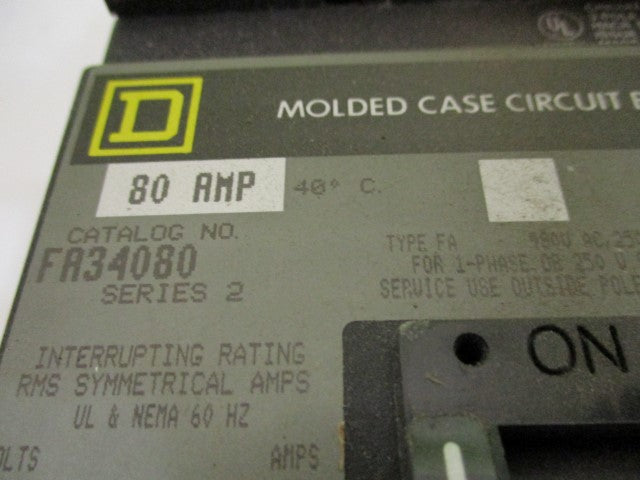 SQUARE D FA34080 CIRCUIT BREAKER 80A *NEW IN BOX*