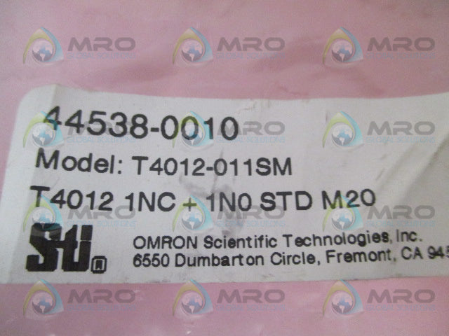 STI 44538-0010 T4012-011SM SAFETY INTERLOCK SWITCH *NEW IN FACTORY BAG*