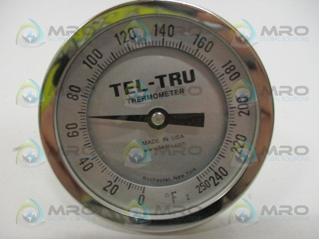 TEL-TRU GT300R BIMETAL THERMOMETER 0/250F 2.5" STEM *NEW IN BOX*