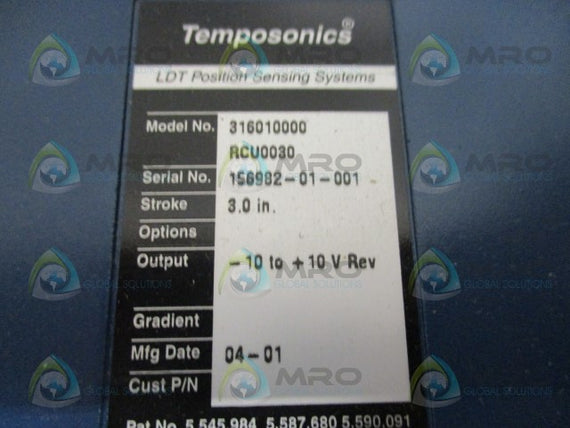 MTS TEMPOSONICS 316010000-RCU0030 POSITION SENSING SYSTEMS -10-+10V *NEW NO BOX*
