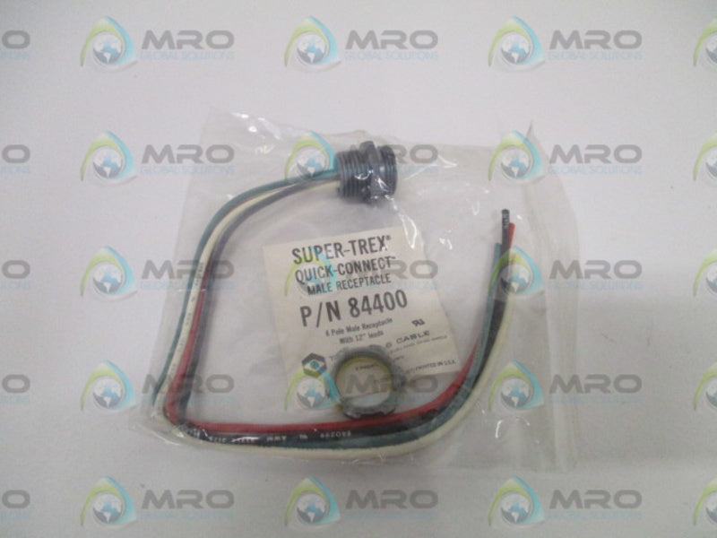 LOT OF 2 TPC WIRE & CABLE 84400 MALE RECEPTACLE (4-WIRE) *NEW IN A FACTORY BAG*