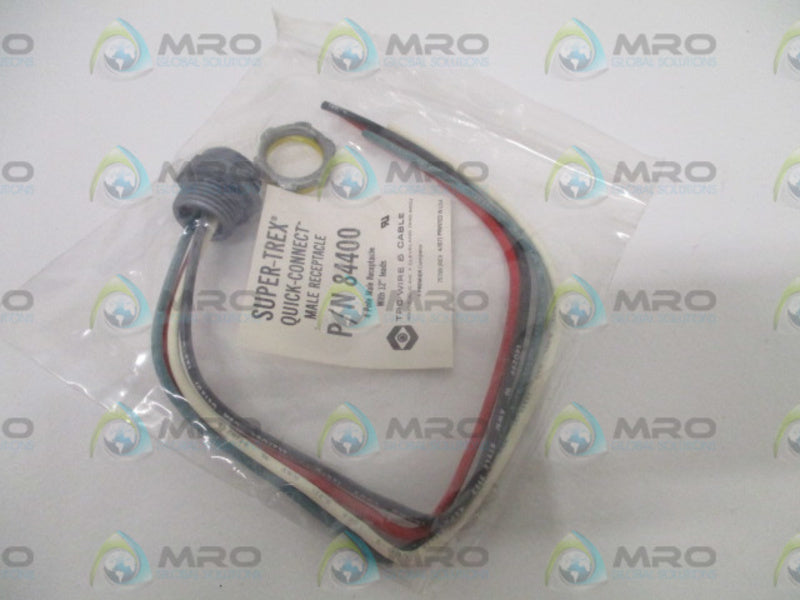 LOT OF 2 TPC WIRE & CABLE 84400 MALE RECEPTACLE (4-WIRE) *NEW IN A FACTORY BAG*