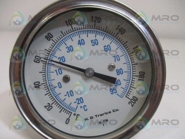 TRERICE B8320404 BI-METAL THERMOMETER 0/200F  STEM 4" *NEW IN BOX*