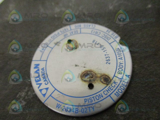 VELAN W-2034B-02TY PISTON CHECK VALVE *NEW NO BOX*
