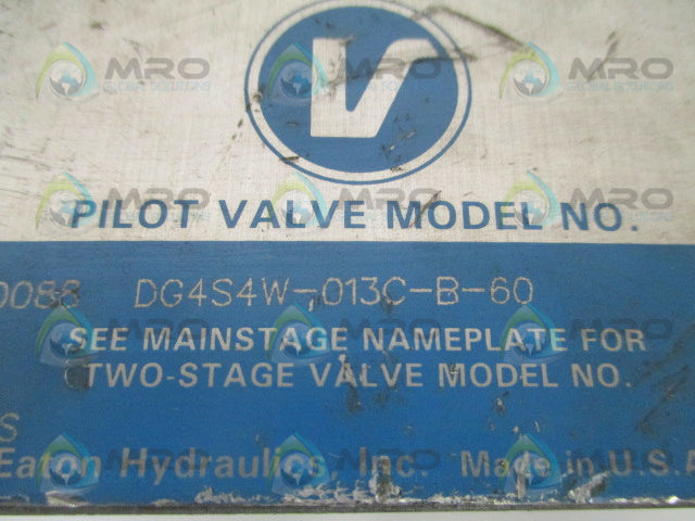 VICKERS DG4S4W-013C-B-60 DIRECTIONAL CONTROL PILOT VALVE *USED*