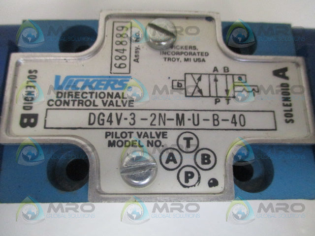 VICKERS DG4V-3-2N-M-U-B-40 DIRECTIONAL CONTROL VALVE *NEW NO BOX*