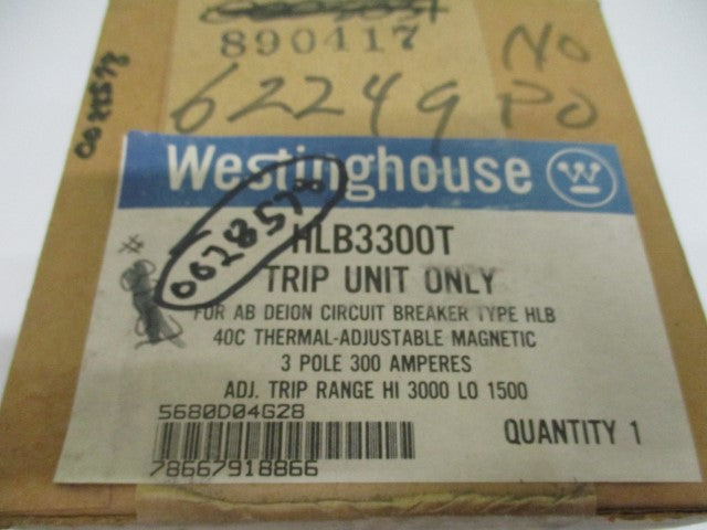 WESTINGHOUSE HLB3300T TRIP UNIT 300A *FACTORY SEALED*